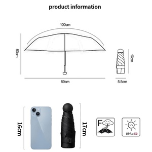 Mini Ultralight Waterproof Compact Iron <b>Frame</b> Manual Folding Umbrella Auto-Close 180g for Japan Korea Rainy Season Travel Gift - Product Image 6