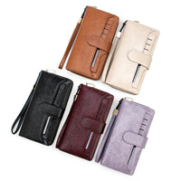 Dompet Wanita Besar Personalisasi dengan Tempat Kartu, Slot Uang Tunai Ukuran Penuh, Kantong Interior, Dompet Panjang Kulit PU dengan Resleting untuk Wanita