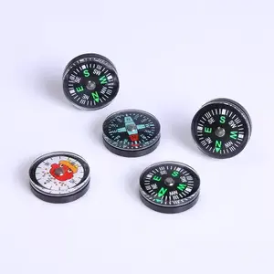 Mini brújula redonda de plástico, 9mm, 12mm, 15mm, 20mm, 25mm, 30mm, 35mm y 40mm, botón lleno de líquido para senderismo y camping
