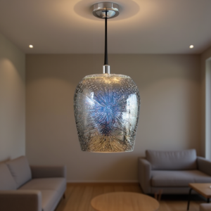 Luminaire suspendu en verre chromé 3D 1xE27, lampe de plafond moderne, décoration intérieure - Product Image 3