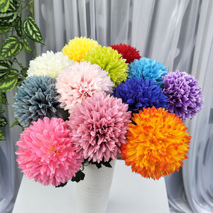 Promotion Fleur Artificielle à Tête Unique : Chrysanthème Ping Pong, Pissenlit, Marguerite pour Décoration Intérieure - Product Image 1