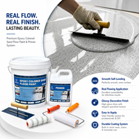 Peinture époxy grise auto-nivelante OEM/ODM avec effet marbre, antidérapante, résistante à l'usure, application facile au rouleau pour sols