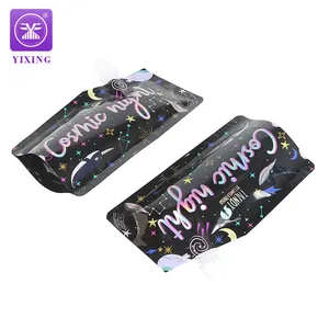 High Quality Custom Printed Laminated Plastic Material Stand Up Holographic Spout Pouch For Cosmetic Packaging Bag