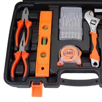Kit d'outils à main professionnel en acier au carbone 51 pièces, portable, pour réparation domestique et bricolage, avec mallette de rangement, usage domestique OEM