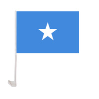 Drapeaux de voiture nationaux des Caraïbes et de Somalie en gros avec motif étoile, mât en plastique, 30x45cm, en polyester pour voiture et fenêtre