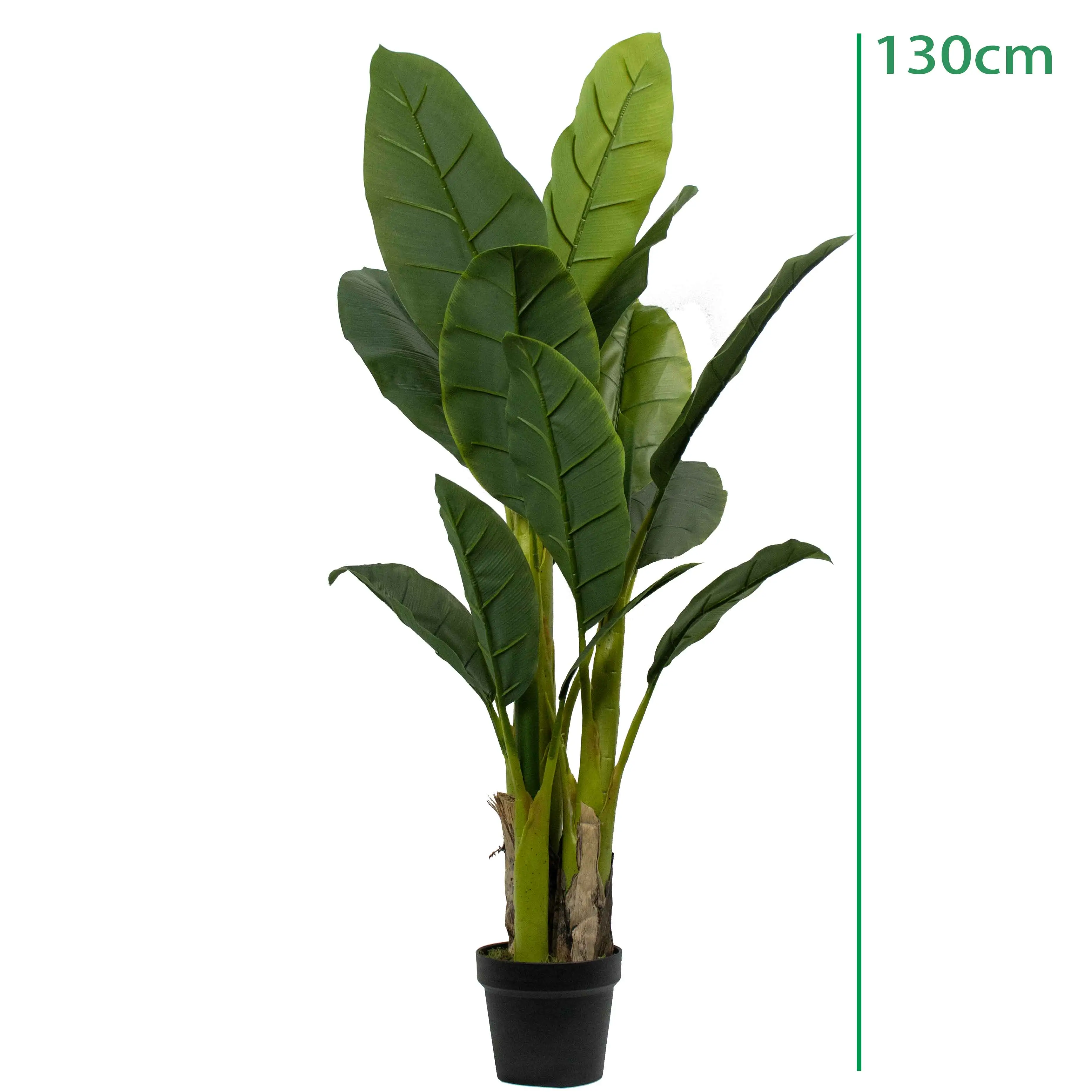 130Cm Gesimuleerde Kunststoffen 18 Bladeren Planten Geurloos Siertuindecor Realistische Kunstmatige Weegbree Musa Basjoo Bananenboom
