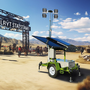 Solar <b>Powered</b> Light <b>Tower</b> Trailer With Led Lights For Construction Sites - Product Image 2