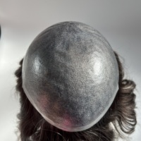 Sistem Rambut Pria PU Injeksi Kulit 100% Rambut Asli Tidak Terlihat Alami untuk Pria