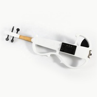 Violon électrique portatif avec raccords et câble, boîtier de casque pour débutants, basse-bois, Instrument cordes, 1 pièce, 4/4
