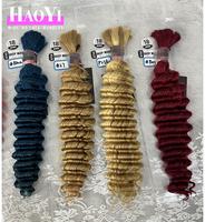 Cheveux indiens bruts afro crépus bouclés en vrac, tissage de cheveux 100% humains, cheveux brésiliens bouclés ondulés profonds bruns 99j bleus en vrac