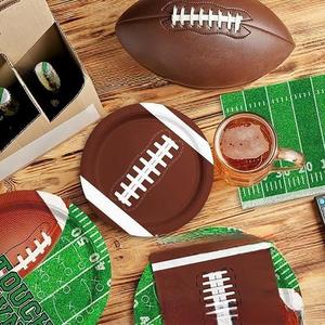 Platos de Papel, Servilletas y Mantel para Fiesta de Cumpleaños Infantil con Temática del Super Bowl de Fútbol Americano, Artículos de Fiesta, Conjuntos de Decoración para Fiestas - Product Image 2