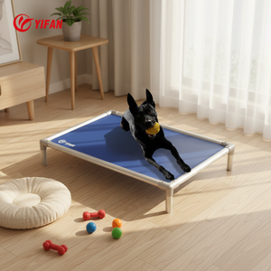 Lit de chien d'extérieur portable de luxe XL, en alliage d'aluminium durable, respirant, imperméable, avec housse amovible de toutes tailles, ne rouille pas. - Product Image 1