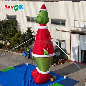 Sayok - <span class=keywords><strong>Grinch</strong></span> Inflable Gigante de Navidad de Tela Oxford de 9 m (29,5 pies) con Diseño 3D Gratuito y Soplador de Aire - Product Image 3