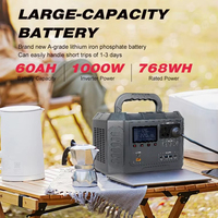 Station d'alimentation solaire portable 600W 537Wh avec charge rapide, écran LED, démarreur de secours et batterie lithium-ion pour utilisation automobile