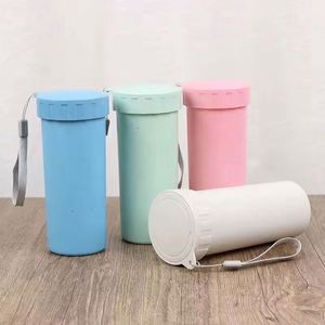 Cadeau d'entreprise, mug en plastique 350 ml, fibre de paille de blé, promotion, logo personnalisé imprimé, bouteilles d'eau, gobelets - Product Image 5