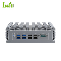 Iwill N342F I5 7287U 7360U Mini PC Tanpa Kipas DDR4 2RJ45 LAN VGA HD 4USB3.0 4USB2.0 2COM RS232 Mic PC Kotak Industri