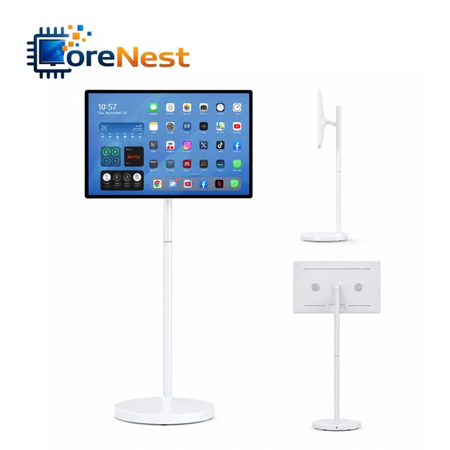 CoreNest 2026 Live Football Viewing Movable Smart Screen Wireless Rolling TV Android Touch Monitor Personal Life Display