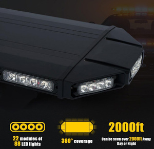 BiaoChi Barra Luminosa Stroboscopica di Emergenza Ambra 48\" Nuova Robusta Black Hawk per Tetto Auto Segnalazione di Pericolo Lampeggiante - Product Image 3