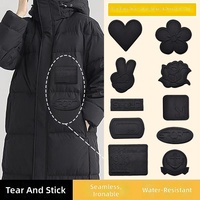 Patch de réparation auto-adhésif noir pour doudoune, kit de réparation de tissu sans couture pour manteau matelassé