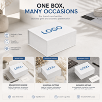 Boîte en papier rigide blanc de luxe avec logo personnalisé, recyclable, pliable, magnétique, pour emballage cadeau, impression UV, estampage à chaud