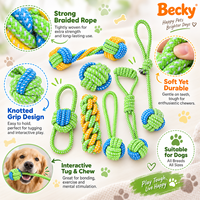 Jouet en corde nouée résistant à la mastication, vente en gros, personnalisé, durable, écologique, interactif, pour chats et chiens