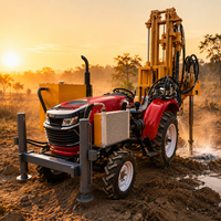 Foreuse pneumatique robuste FY-300T de 300 m pour puits d'eau, montée sur tracteur, avec moteur diesel et boîte de vitesses