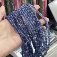 Perles de Kyanite Bleue Naturelle Facettées 3-5mm pour la Fabrication de Bijoux, Rondelles DIY pour Bracelets et Colliers, Vente en Gros Jinstone
