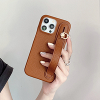 Étui de téléphone en cuir de grain de litchi coréen avec bande de poignet de support pour iPhone 15 Pro 14 13 couverture de téléphone de femmes Girly de luxe pour Oneplus
