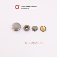 Kit Kancing Tekan Logam Bulat 503 Berlapis Tembaga Warna Polos 11mm untuk Jaket dan Overall