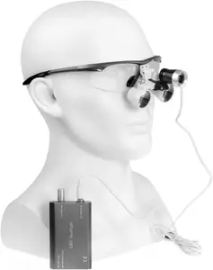 Óculos cirúrgico de luz led, lente de aumento 3 w 2.5/3.5 x led lâmpada médica para exame oral