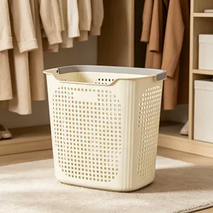 Panier à linge minimaliste en PP creux, imperméable, grande capacité, pour la salle de bain, panier de rangement pour vêtements sales - Product Image 5