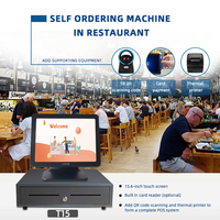 Restoran/Supermarket/ritel 15 inci layar kapasitif semua dalam satu sentuh kasir sistem Pos