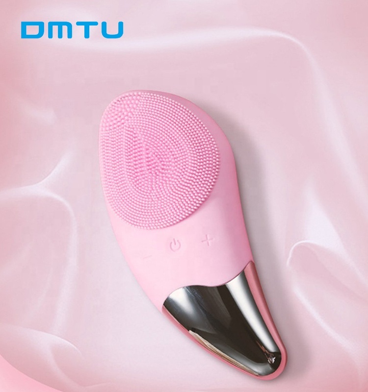 Mini cepillo de limpieza Facial de silicona sónica portátil eléctrico