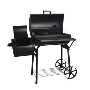 Outdoor Garden Large Iron <strong>Charcoal</strong> <strong>Grill</strong> Combo Smokeless Barbecue With Chrome Plated Finish And Trolley For Commercial Use - Product Image 4