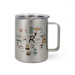 Taza de 12 oz con Tapa, Taza de Leche de Acero Inoxidable 304, Tazas de Café Resistentes a la Corrosión, Reutilizables - Product Image 3