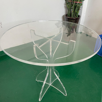 Table de présentation ronde en acrylique transparente personnalisée, table basse unique en forme d'arbre en plexiglas, support transparent en plexiglas pour exposition