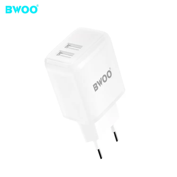 2021 New Design High Quality Mini EU Travel Adapter 5V2.4A Double USB Wall Charger