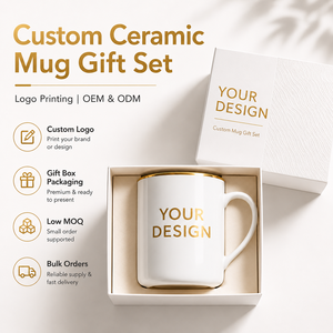 Juego <span class=keywords><strong>de</strong></span> Tazas <span class=keywords><strong>de</strong></span> Cerámica con Logotipo Personalizado, OEM ODM, Taza <span class=keywords><strong>de</strong></span> Café Blanca con Caja <span class=keywords><strong>de</strong></span> Regalo <span class=keywords><strong>de</strong></span> Lujo para Regalos Corporativos, Venta al Por Mayor - Product Image 1