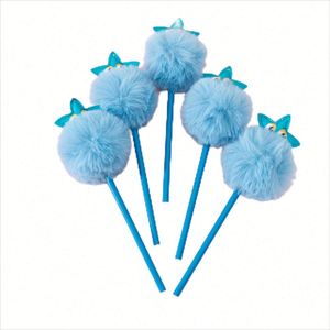 Crayons fantaisie personnalisés en bois avec motif étoile et boule de poils mignons, pour usage scolaire promotionnel, crayons standard - Product Image 1