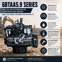 Moteur diesel SCDC 6BTAA5.9-C160 118 kW 160 CV 2200 tr/min, 6 cylindres en ligne, turbocompressé, refroidi par eau, pour machines de construction