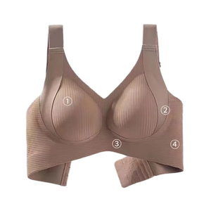 Ropa interior de estilo romántico sin costuras para mujer, tirantes convertibles, sujetador antiflacidez para pechos grandes y pequeños sin cables - Product Image 1