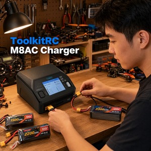 Chargeur d'équilibrage multifonction ToolkitRC M8AC AC200W DC600W 20A 1-8S avec fonction audio et écran IPS pour RC, UAV, <span class=keywords><strong>avion</strong></span> et véhicule - Product Image 1