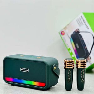 Xách Tay LED Nhấp Nháy Ánh Sáng Máy Karaoke M2206 + Retro Mini Micro Bluetooth Loa Ngoài Trời Cầm Tay Ca Hát Loa - Product Image 5