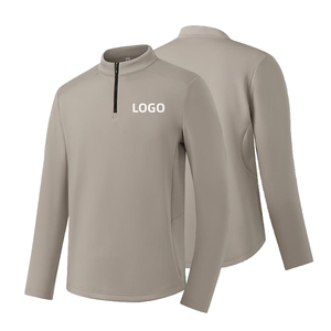 Camiseta de compresión de gimnasio con media cremallera para hombre, ropa deportiva de secado rápido de alta elasticidad, camisa de manga larga de punto de manga larga para - Product Image 5