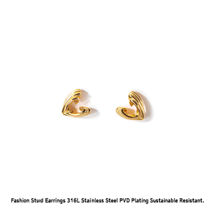 Boucles d'oreilles tendance en acier inoxydable 316L avec placage or PVD, durables et résistantes - Product Image 2