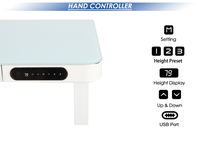 Cadre de bureau debout électrique à double moteur E4 bureau d'ordinateur moderne en verre ergonomique réglable en hauteur pour usage domestique
