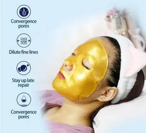 Китайский поставщик средств по уходу за кожей, коллаген с гиалуроновой кислотой, нано-Золотые кристаллы, гидрогель для лица, полный гель, Золотая биоколлагеновая маска для лица