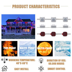 150 футов Водонепроницаемые светодиодные пиксельные огни IP67 Перманентный уличный Рождественский свет для крыши дома карниза сада наружного использования - Product Image 2