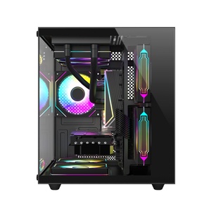 Boîtier PC AntarcChill Mid Tower <span class=keywords><strong>pour</strong></span> jeux, avec deux côtés en verre trempé, boîtier PC <span class=keywords><strong>Gamer</strong></span>, tour MATX <span class=keywords><strong>pour</strong></span> jeux - Product Image 3
