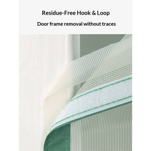 Rideau de porte de chambre anti-moustiques magnétique en polyester moderne de qualité supérieure avec cadre complet à crochets et boucles pour une entrée mains libres - Product Image 3